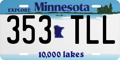 MN license plate 353TLL