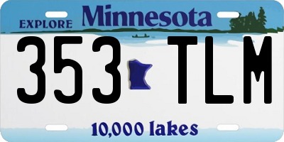 MN license plate 353TLM