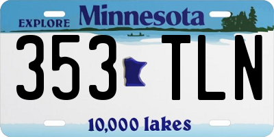 MN license plate 353TLN