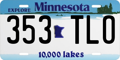 MN license plate 353TLO
