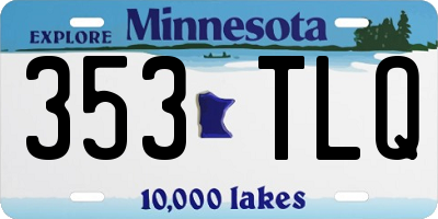 MN license plate 353TLQ