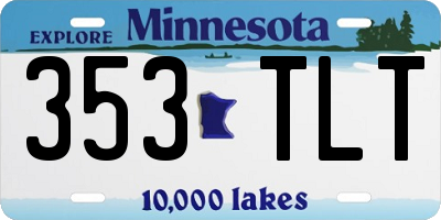 MN license plate 353TLT