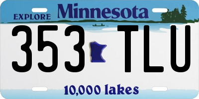 MN license plate 353TLU