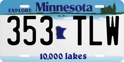 MN license plate 353TLW