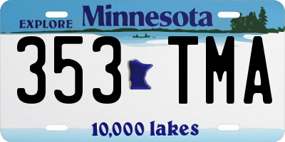 MN license plate 353TMA