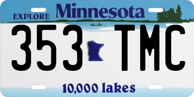 MN license plate 353TMC