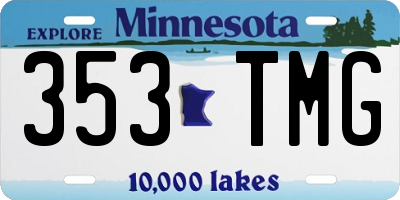 MN license plate 353TMG