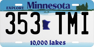 MN license plate 353TMI