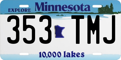 MN license plate 353TMJ