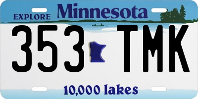 MN license plate 353TMK