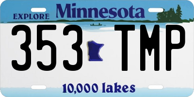 MN license plate 353TMP