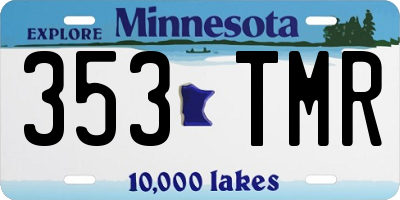 MN license plate 353TMR