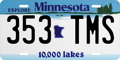 MN license plate 353TMS