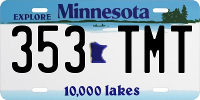 MN license plate 353TMT