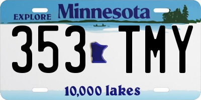 MN license plate 353TMY