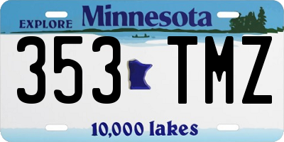 MN license plate 353TMZ