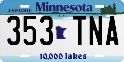 MN license plate 353TNA