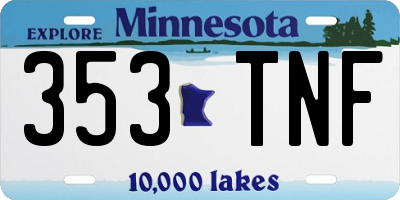 MN license plate 353TNF