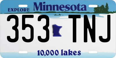 MN license plate 353TNJ