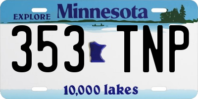 MN license plate 353TNP