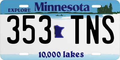 MN license plate 353TNS