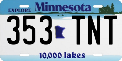 MN license plate 353TNT