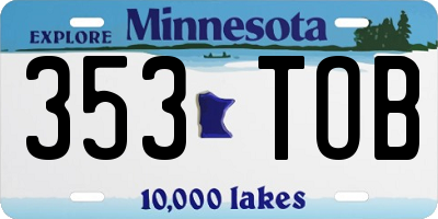 MN license plate 353TOB