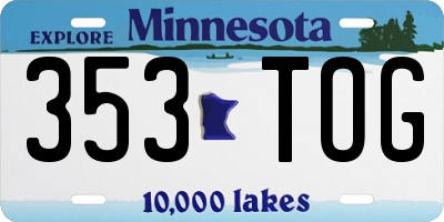 MN license plate 353TOG