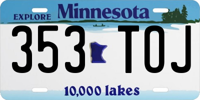 MN license plate 353TOJ