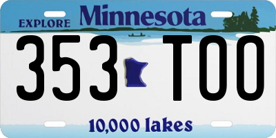 MN license plate 353TOO