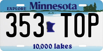 MN license plate 353TOP