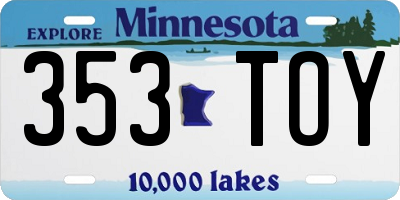 MN license plate 353TOY