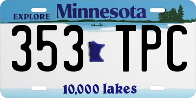 MN license plate 353TPC