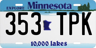 MN license plate 353TPK