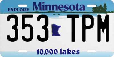 MN license plate 353TPM