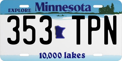 MN license plate 353TPN
