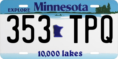 MN license plate 353TPQ