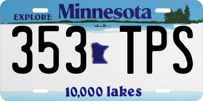 MN license plate 353TPS