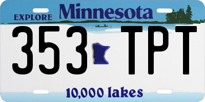 MN license plate 353TPT