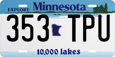 MN license plate 353TPU