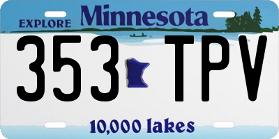 MN license plate 353TPV