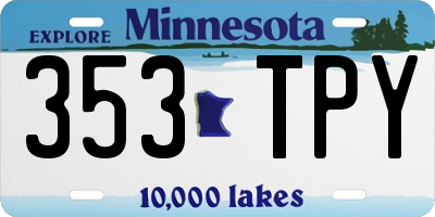 MN license plate 353TPY