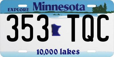 MN license plate 353TQC