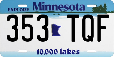 MN license plate 353TQF