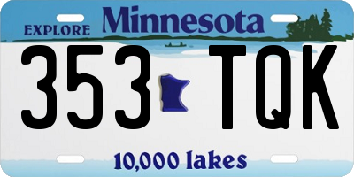 MN license plate 353TQK