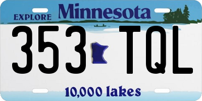 MN license plate 353TQL