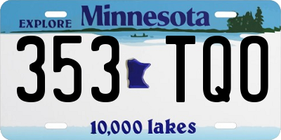 MN license plate 353TQO