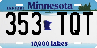 MN license plate 353TQT