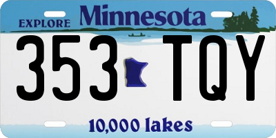 MN license plate 353TQY