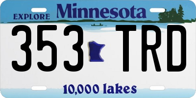 MN license plate 353TRD